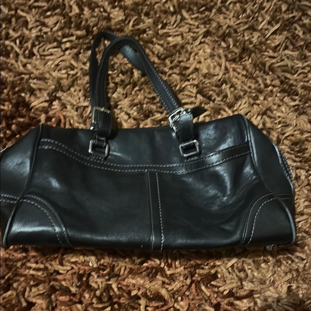Coach Black Leather Handbag - Picture 1 of 8